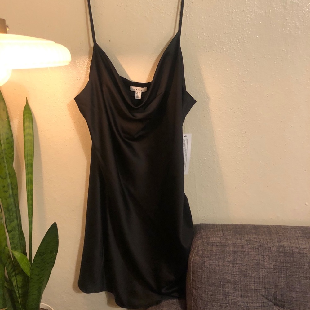 Topshop Ruched Satin Mini Slip Dress